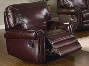 Teagan Casual Over-Stuffed Glider Recliner Leather Arm Chair